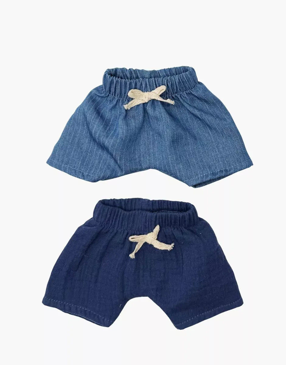 Doll Clothing – Set of 2 Vito boxer shorts in indigo cotton Minikane Lil Tulips