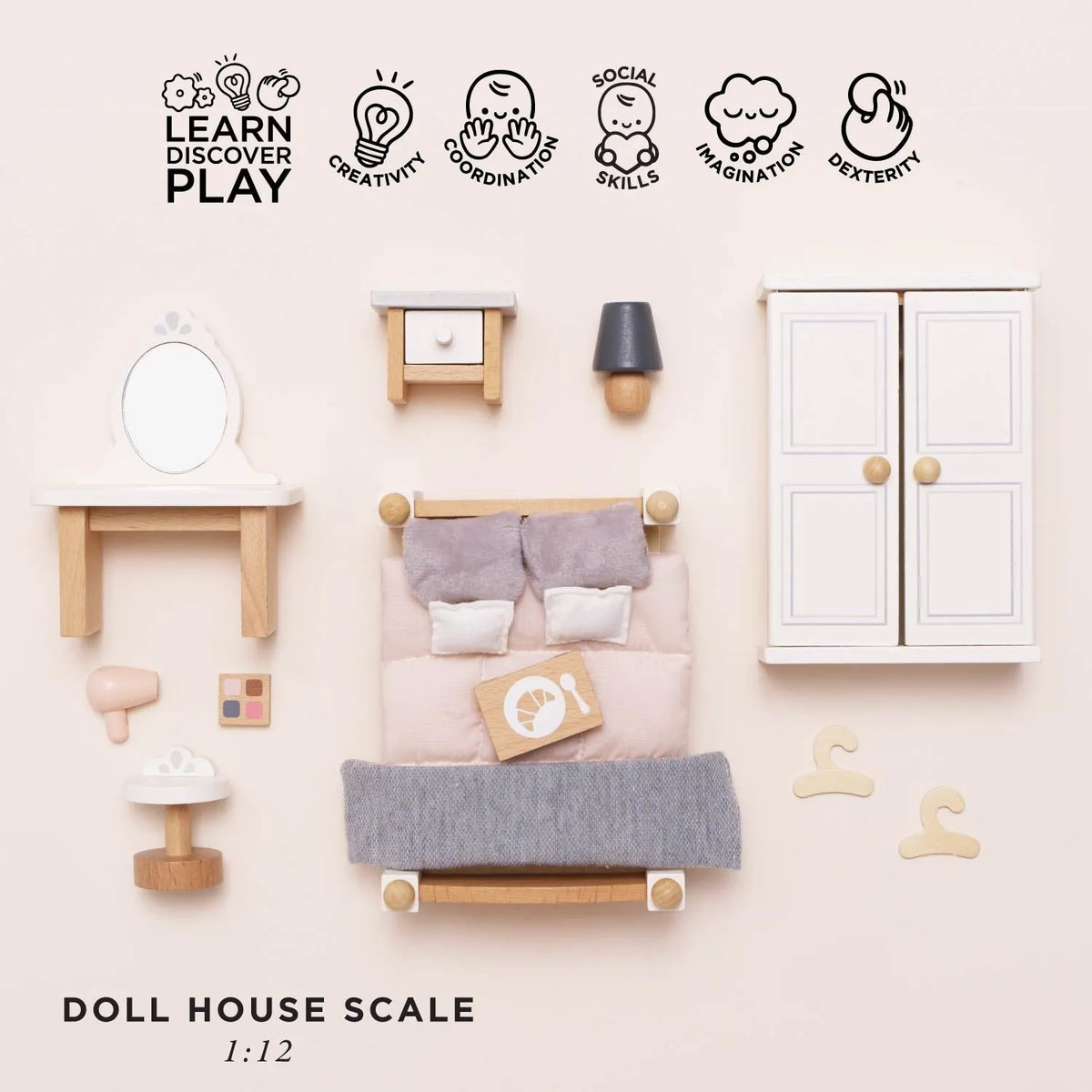 Dolls House Bedroom Furniture Set Le Toy Van Lil Tulips