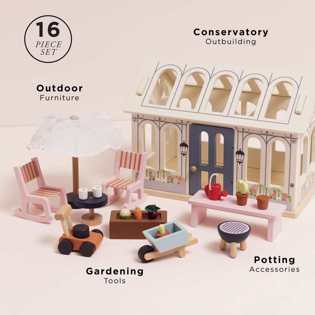 Dolls House Conservatory Playset Le Toy Van Lil Tulips