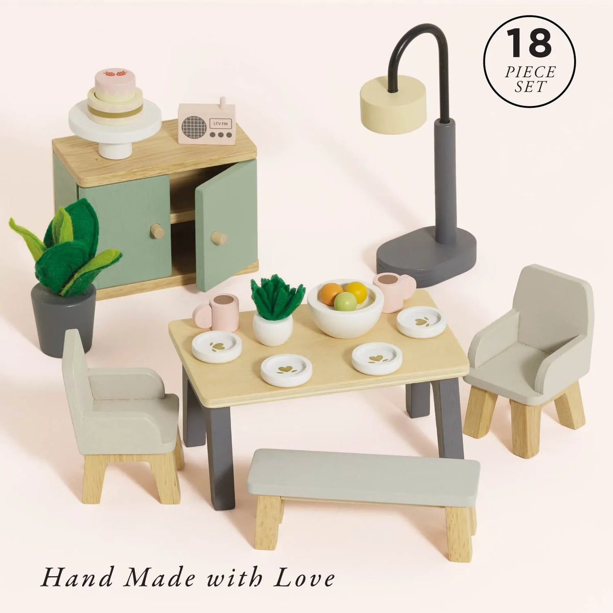 Dolls House Dining Room Furniture Set Le Toy Van Lil Tulips
