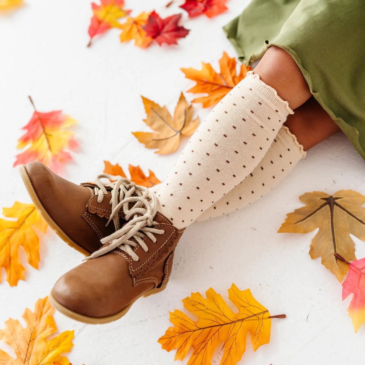 Dottie Knee Socks - Vanilla Little Stocking Company Lil Tulips