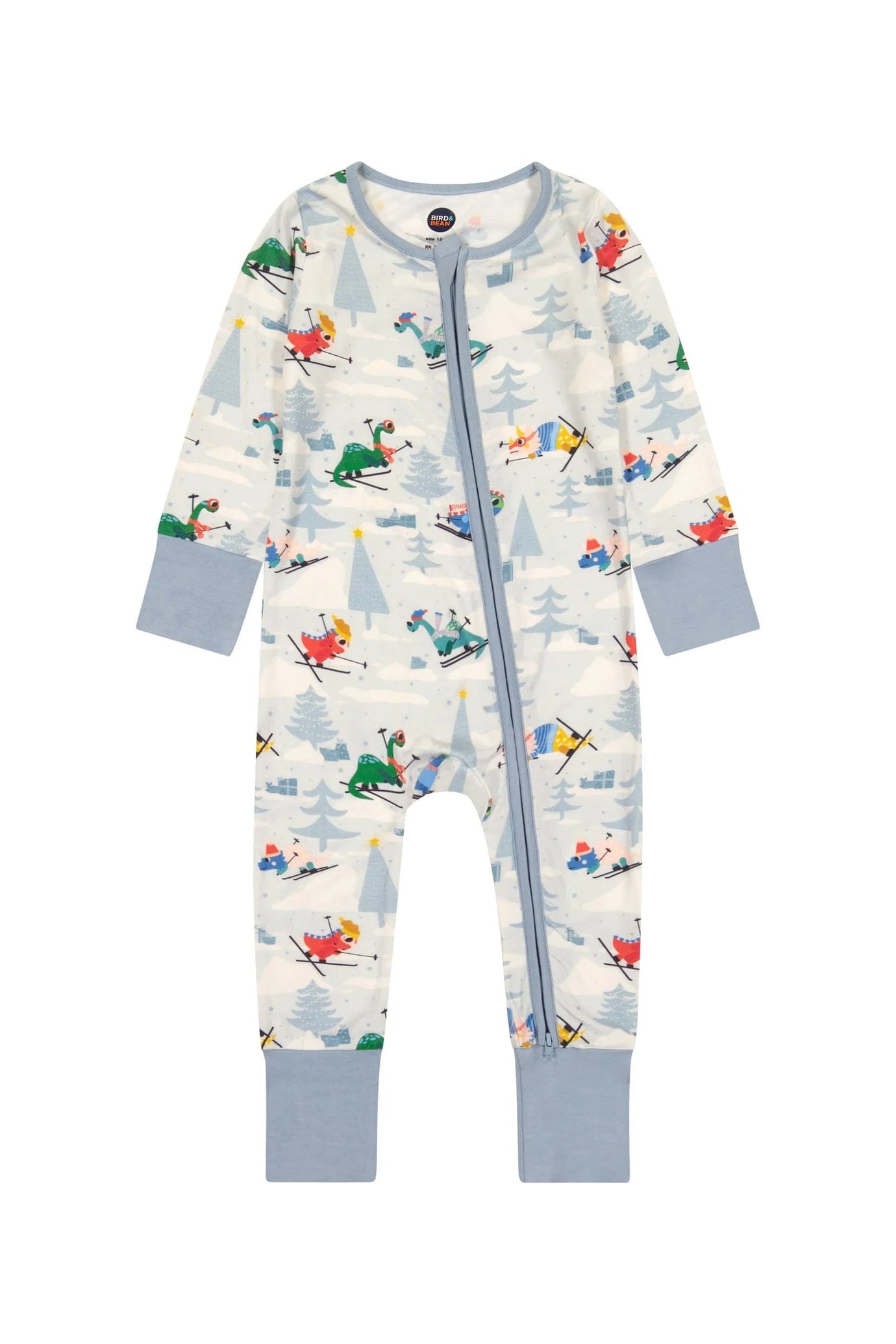 Downhill Dino Footless Zip Romper Bird & Bean Baby & Toddler Clothing Lil Tulips
