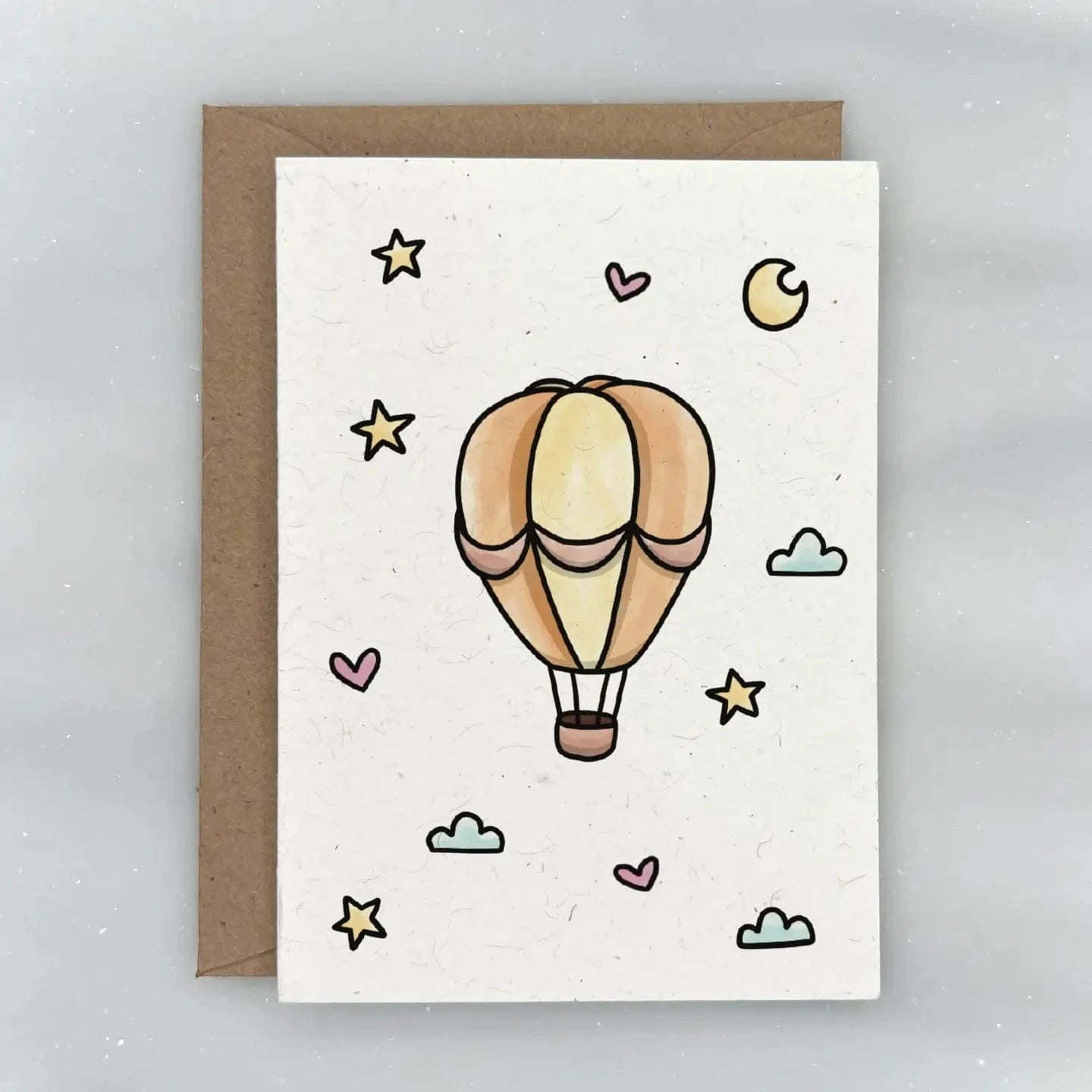 Dreamy Hot Air Balloon - Baby Shower Gift Enclosure Card Lemon Doodle Lil Tulips