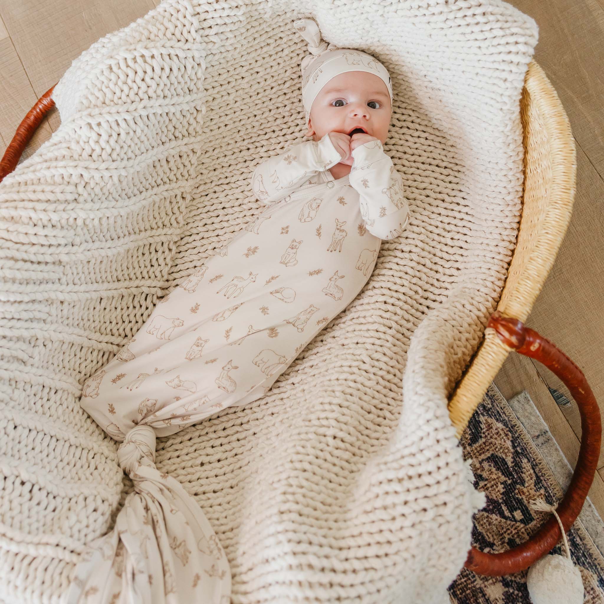 Dylan Newborn Knotted Gown Copper Pearl Lil Tulips