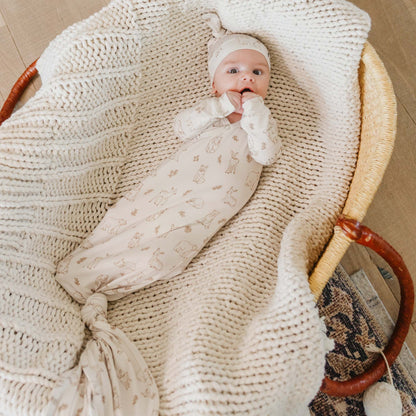 Dylan Newborn Knotted Gown Copper Pearl Lil Tulips