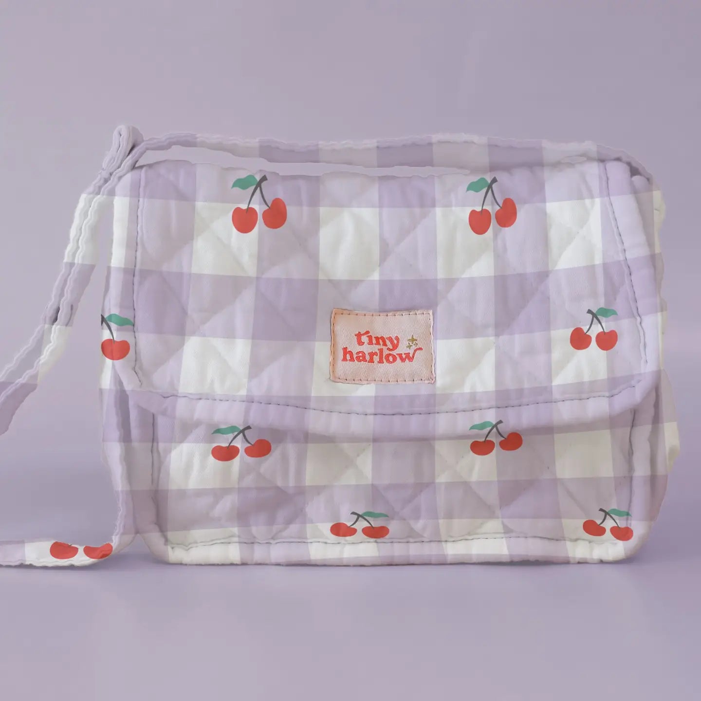 Tiny Tummies Diaper Bag - Gingham and Cherries - Tiny Harlow