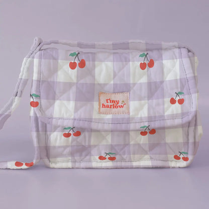 Tiny Tummies Diaper Bag - Gingham and Cherries - Tiny Harlow