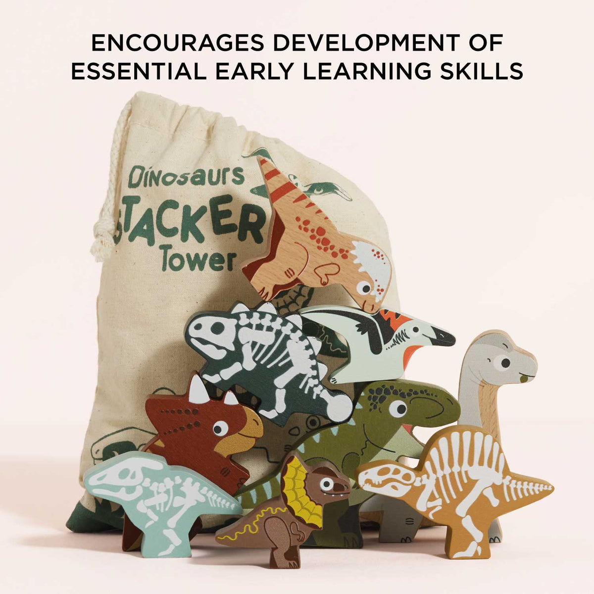 Jurassic Stacking Dinosaurs & Bag Le Toy Van Lil Tulips