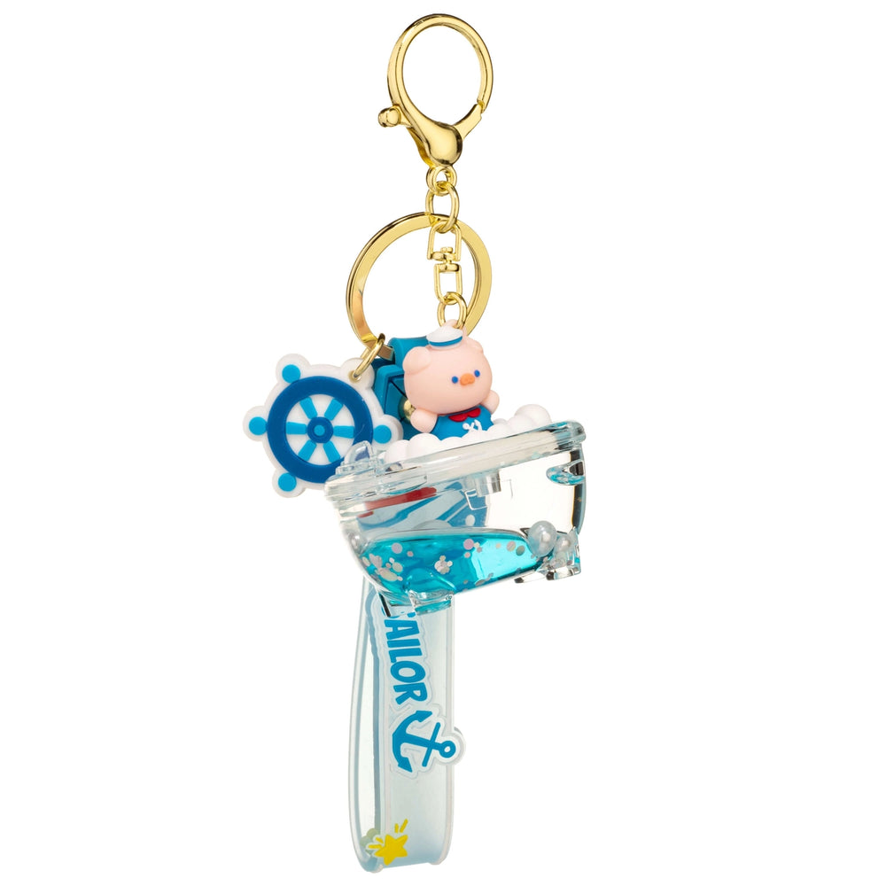 Classic Bathtub Piggy Sailor Liquid Effect Sensory Keychain