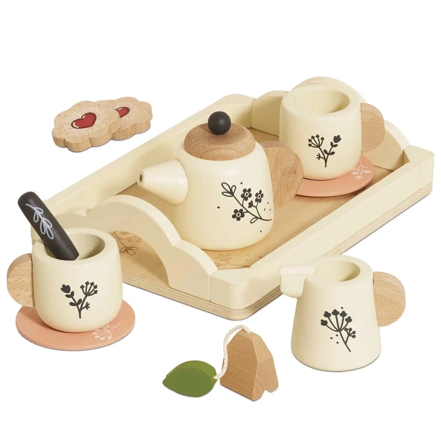 Eco-Friendly Wooden Tea Set & Tray Le Toy Van Lil Tulips