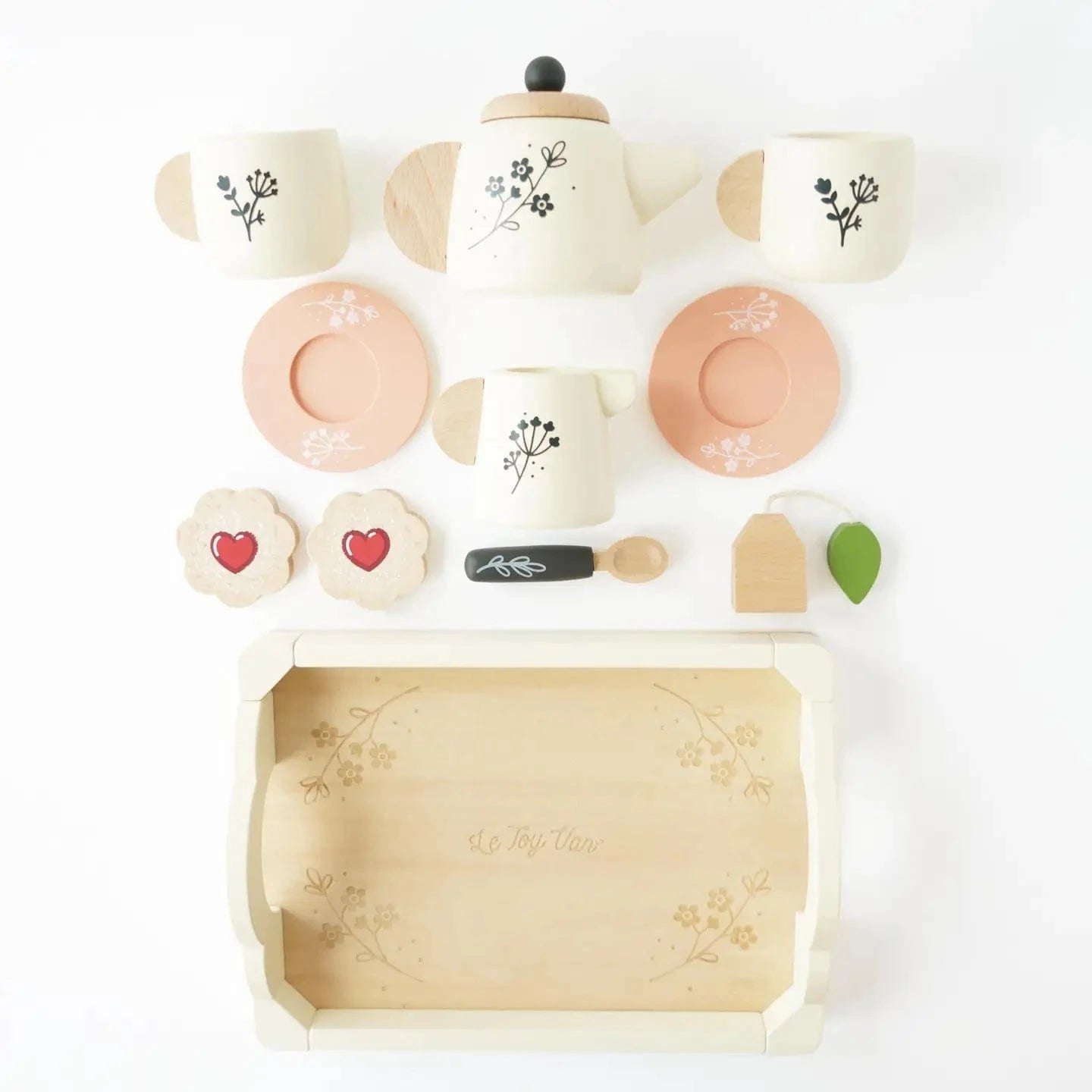 Eco-Friendly Wooden Tea Set & Tray Le Toy Van Lil Tulips
