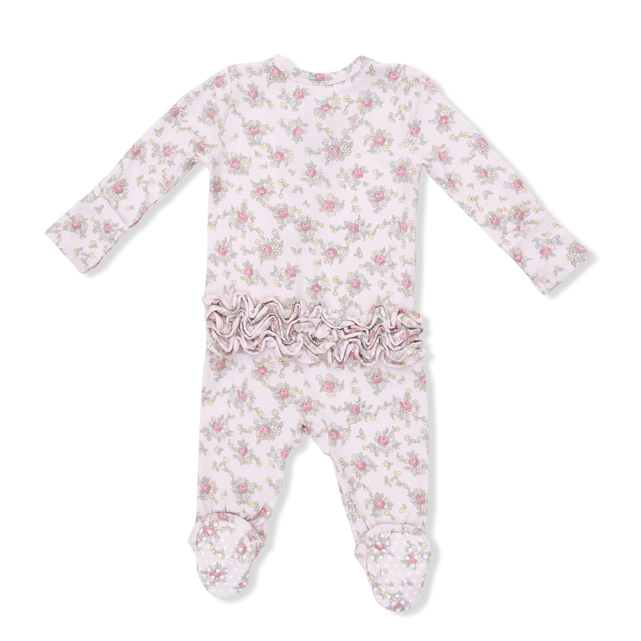 Edith's Rose Garden - 2 Way Ruffle Back Zipper Footie Angel Dear Lil Tulips