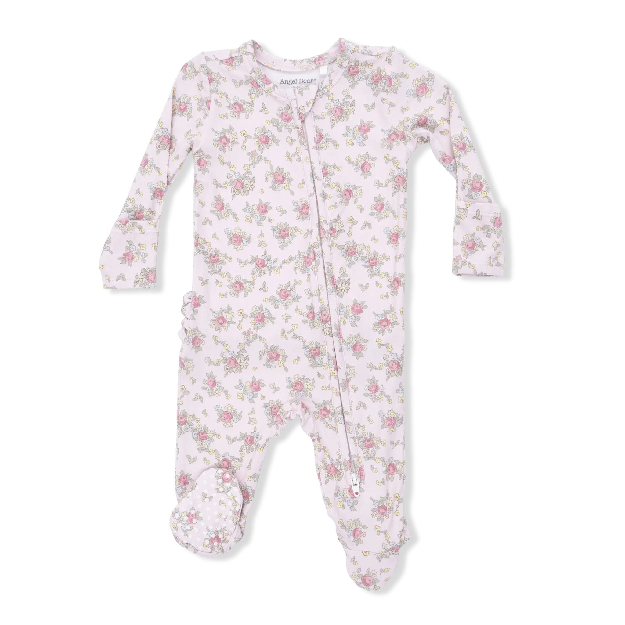 Edith's Rose Garden - 2 Way Ruffle Back Zipper Footie Angel Dear Lil Tulips