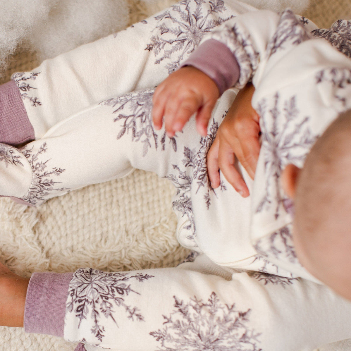Elegant Snowflakes Organic Cotton Sleep & Play Burt's Bees Baby Lil Tulips