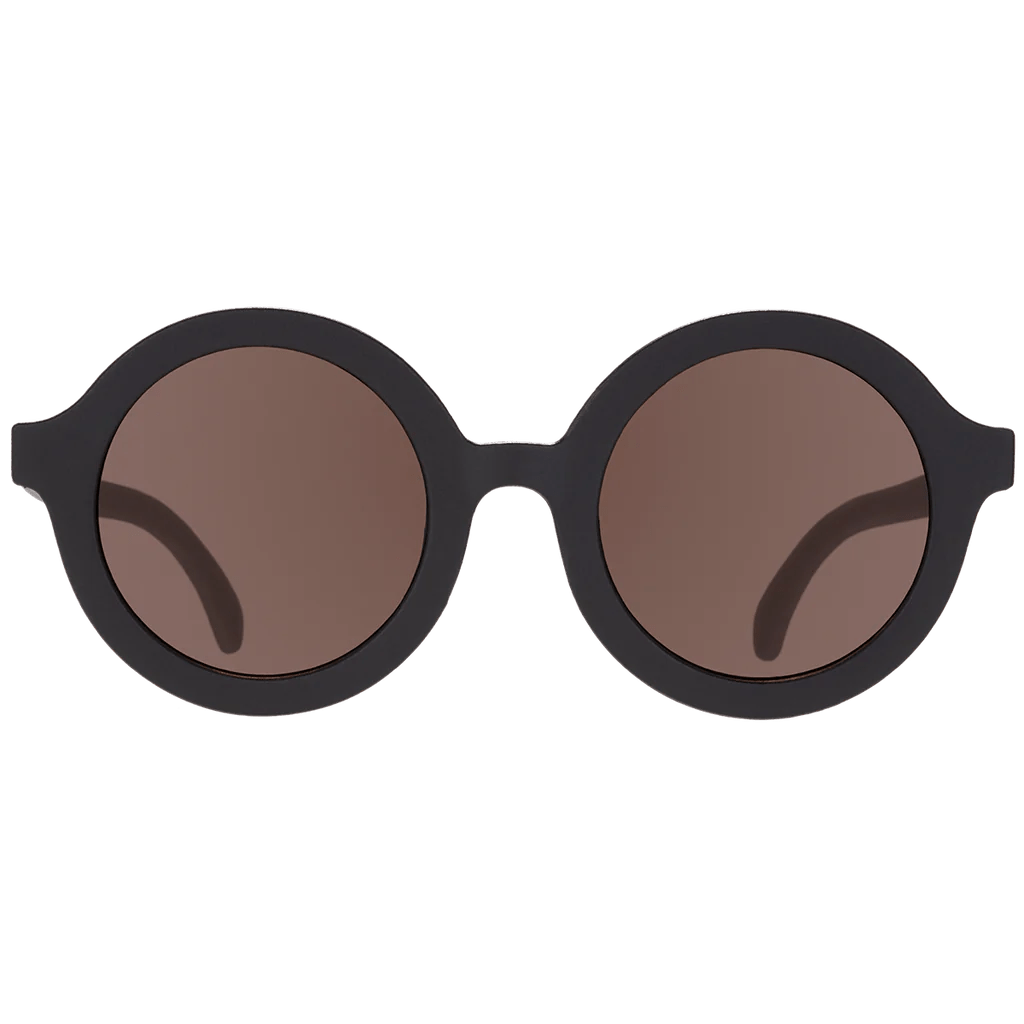Euro Round Jet Black Sunglasses with Amber Lens Babiators Lil Tulips