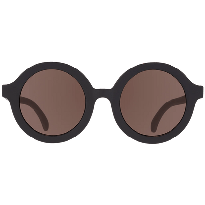 Euro Round Jet Black Sunglasses with Amber Lens Babiators Lil Tulips