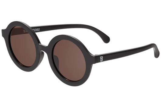 Euro Round Jet Black Sunglasses with Amber Lens Babiators Lil Tulips