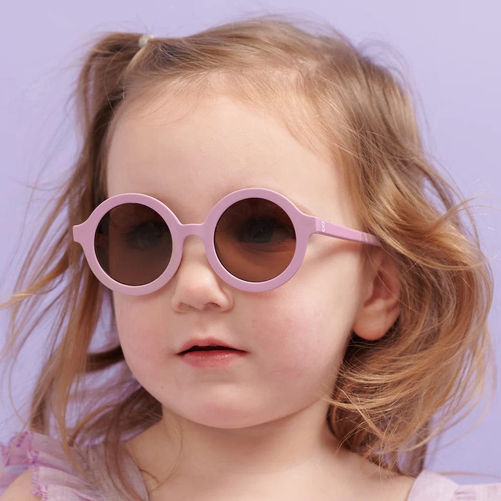 Euro Round Playfully Plum Kids Sunglasses with Amber Lens Babiators Lil Tulips