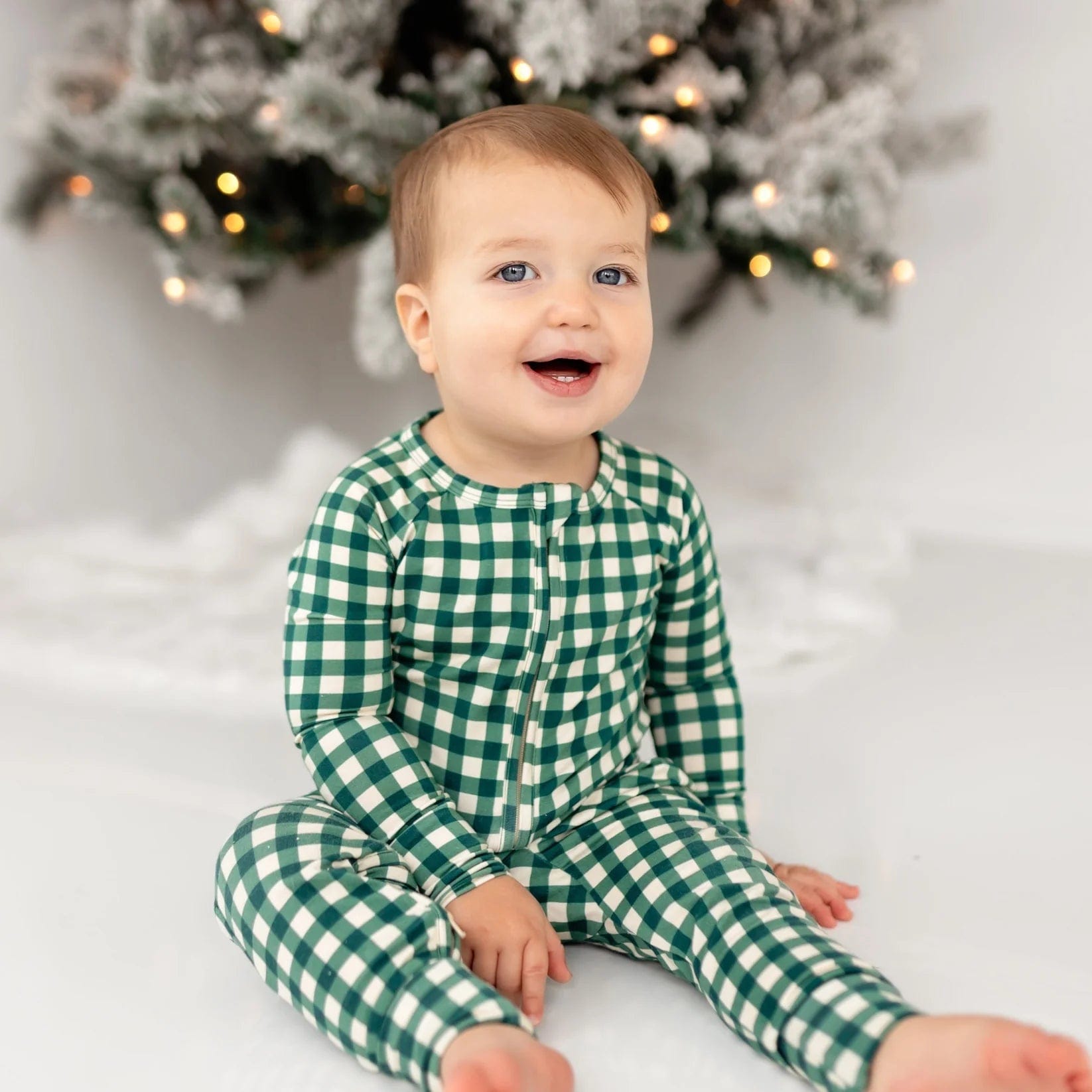 Evergreen Gingham Zip Romper Brave Little Ones Lil Tulips