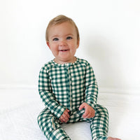 Evergreen Gingham Zip Romper Brave Little Ones Lil Tulips