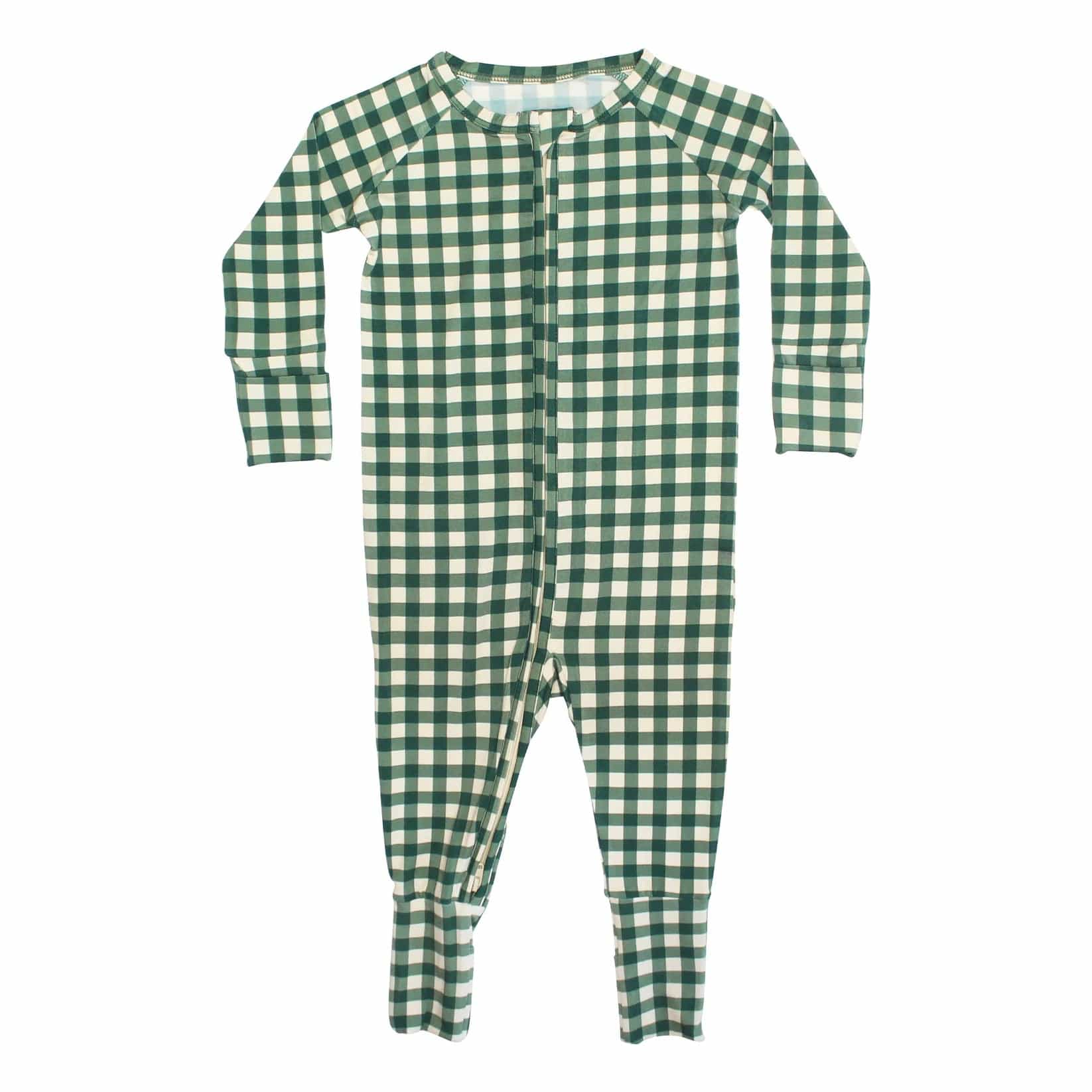 Evergreen Gingham Zip Romper - RELEASING Nov. 8th Brave Little Ones Lil Tulips