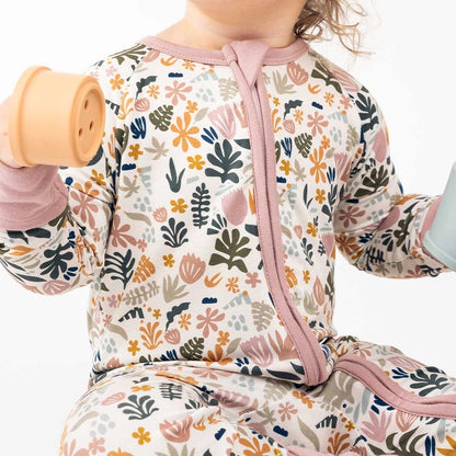 Tropical Paradise Boho Bamboo Convertible Baby Pajamas