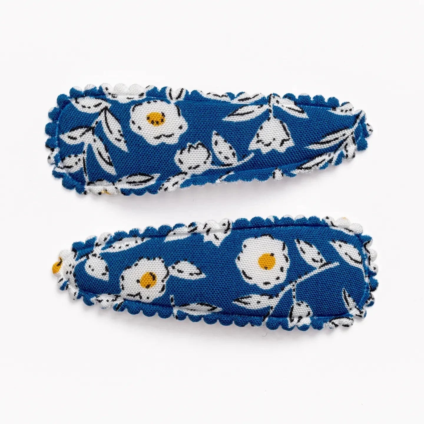 Fabric Hair Clips - Johanna Blue & White Floral Frankie & Claude buble Lil Tulips