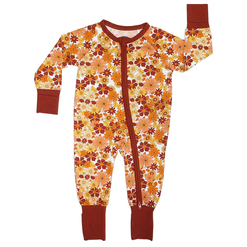 Fall Floral Bamboo Convertible Romper Pajamas Emerson and Friends Baby & Toddler Clothing Lil Tulips