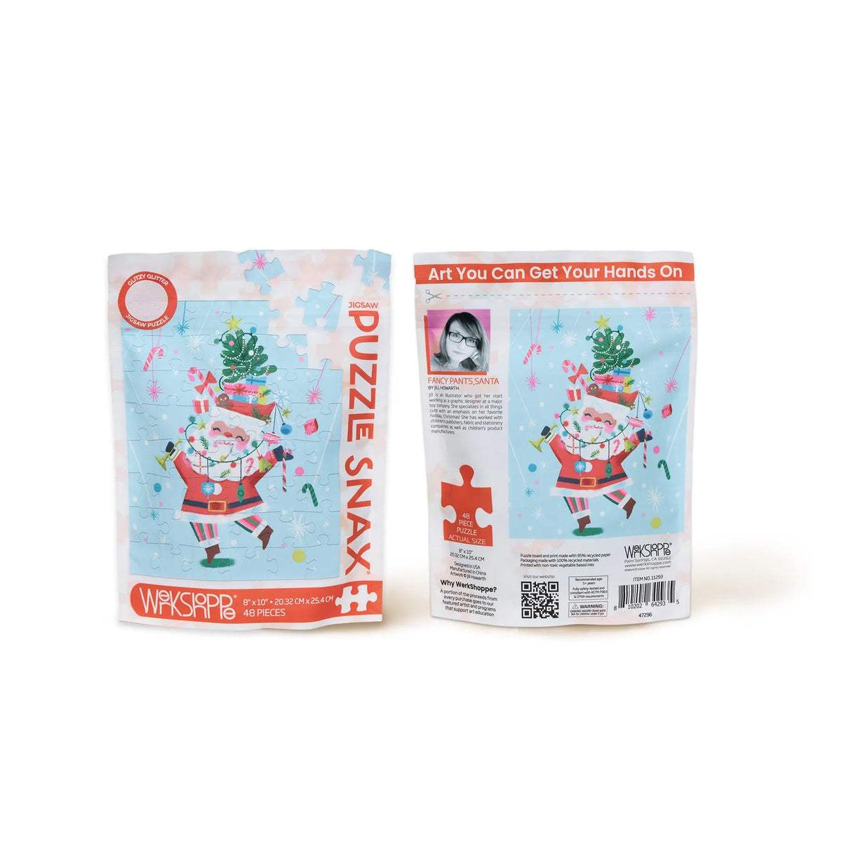 Fancy Pants Santa 48 Piece Christmas Puzzle Snax WerkShoppe Lil Tulips