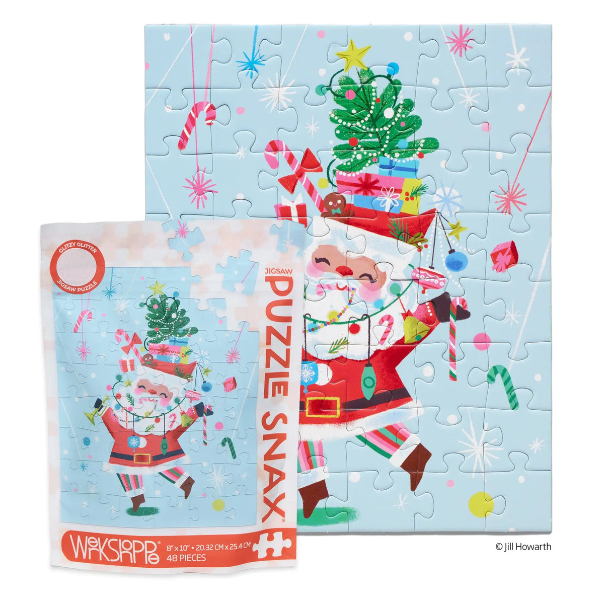 Fancy Pants Santa 48 Piece Christmas Puzzle Snax WerkShoppe Lil Tulips