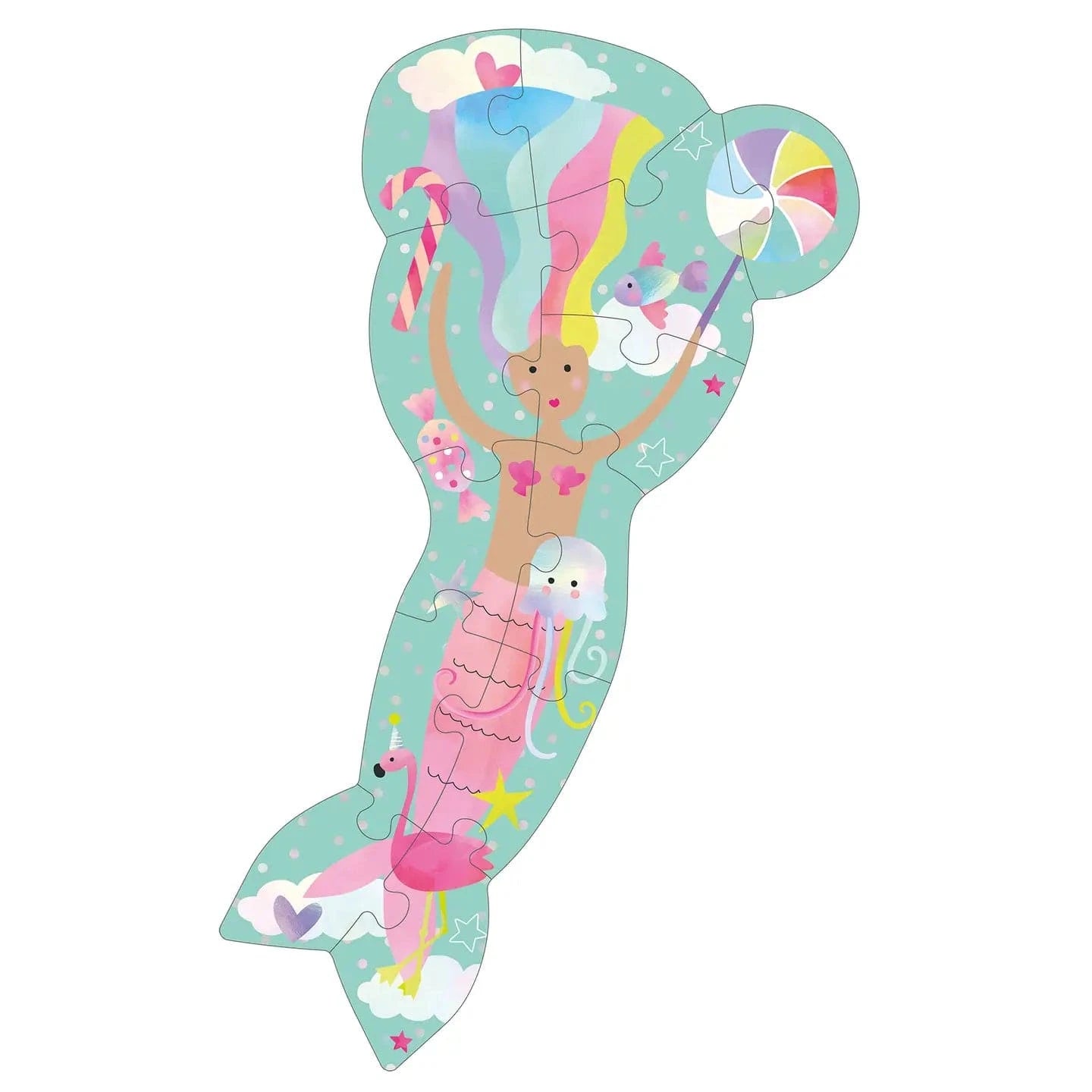 Fantasy 12pc Shaped Jigsaw with Shaped Box Floss and Rock Lil Tulips