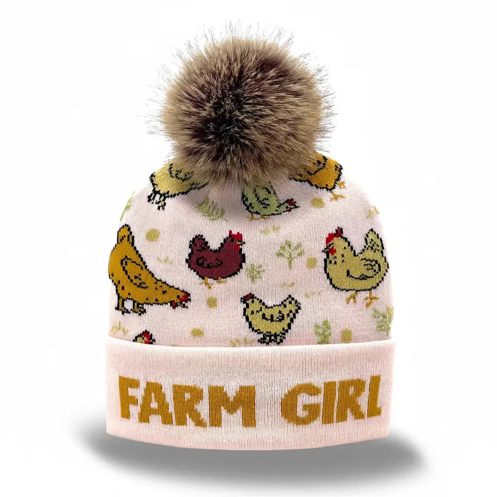 Farm Animal Jacquard Pom Beanie - Kids Northern Icons Lil Tulips