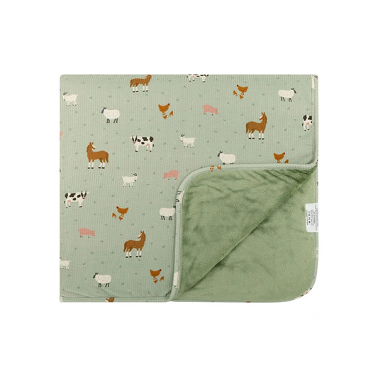 Farm Animals Small Ribbed Youth Blanket Brave Little Ones Lil Tulips