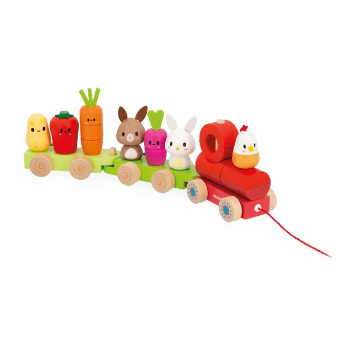 Farm Pull-Along Stacker Train Janod Lil Tulips