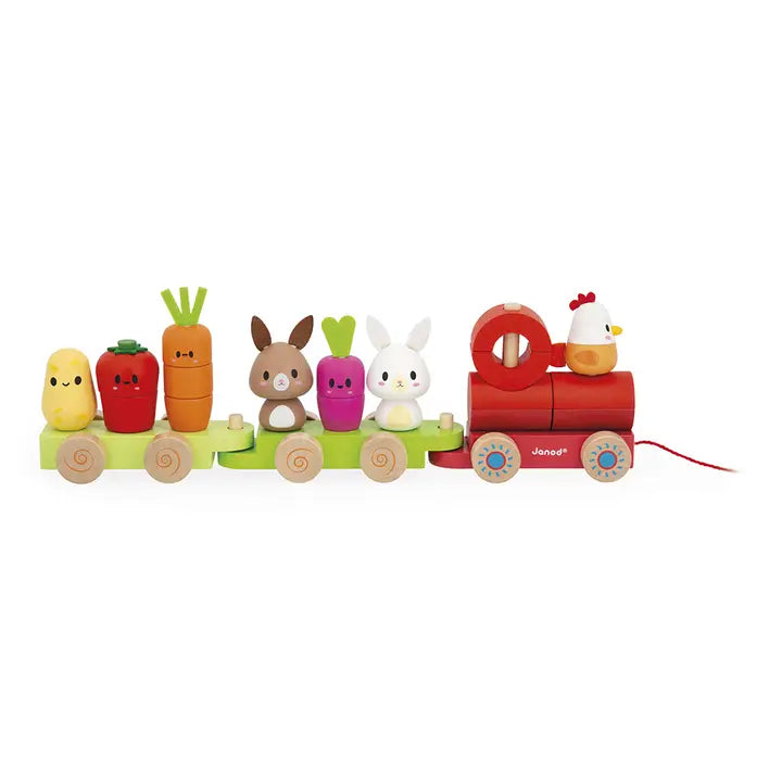 Farm Pull-Along Stacker Train Janod Lil Tulips
