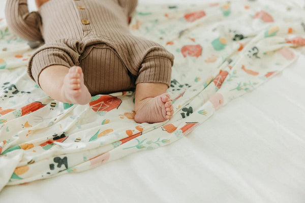 Farmstead Knit Swaddle Blanket Copper Pearl Lil Tulips
