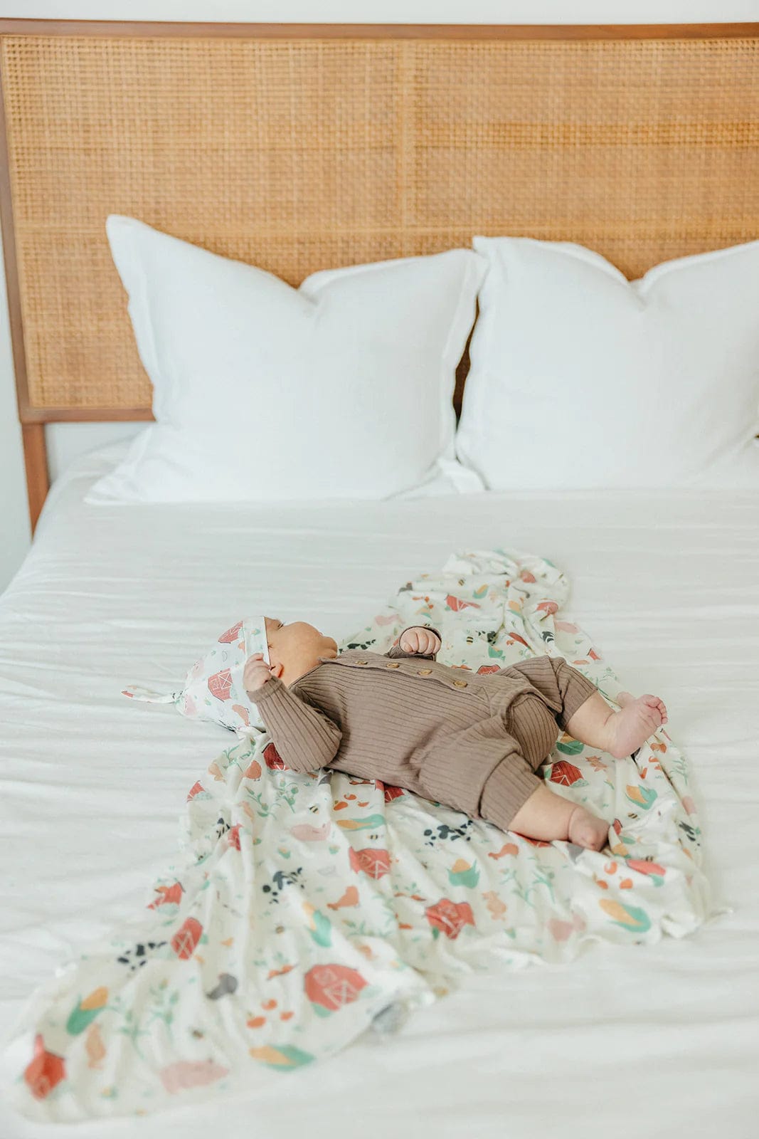 Farmstead Knit Swaddle Blanket Copper Pearl Lil Tulips