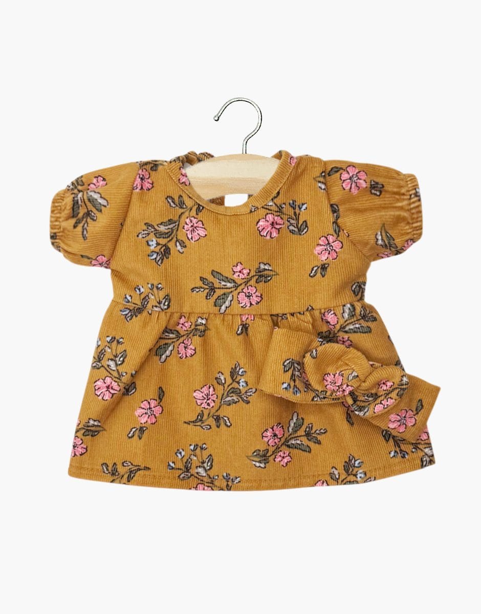 Faustine Dress & Headband - Lina Velvet - Babies 28 cm Minikane Lil Tulips