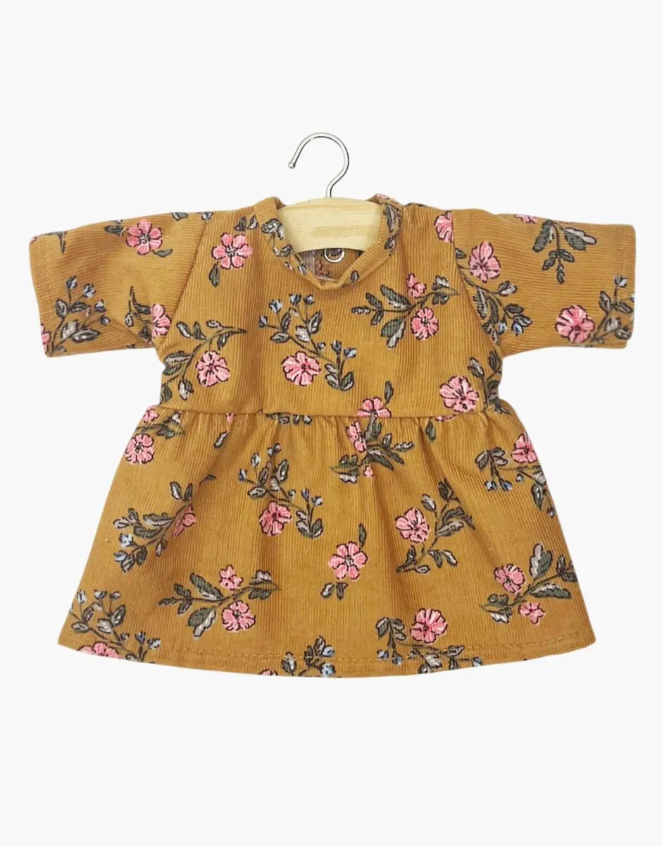 Faustine Long-Sleeved Velet Dress in Lina Minikane Lil Tulips