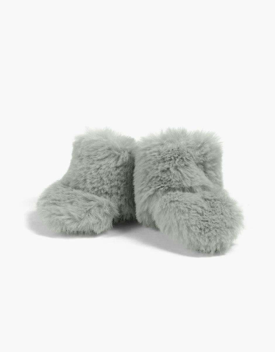 Faux Fur Doll Snow Boots - Verdigris - Mini Panchas & Gordis Minikane Lil Tulips