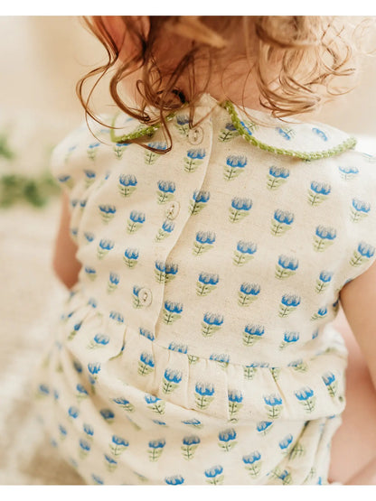 Harper Peter-Pan Collar Floral Flare Dress + Bloomer