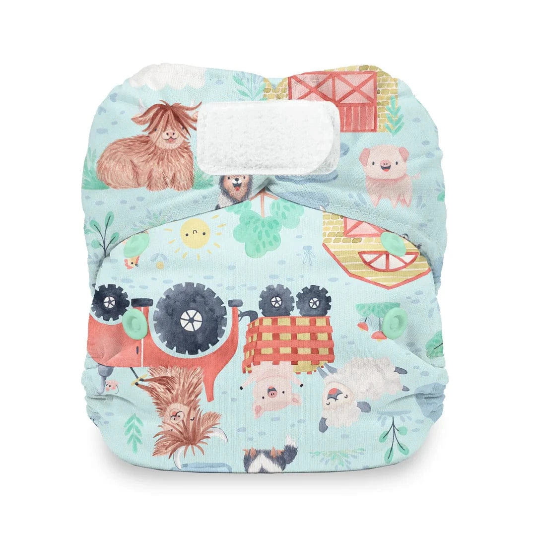 Ferm-stockin Natural Newborn All In One Hook & Loop Thirsties Lil Tulips