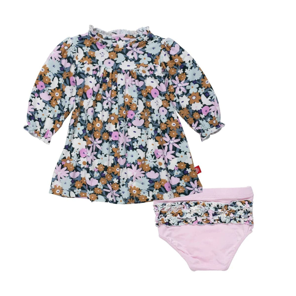 Finchley Modal Magnetic Baby Dress + Diaper Cover Set Magnetic Me Lil Tulips
