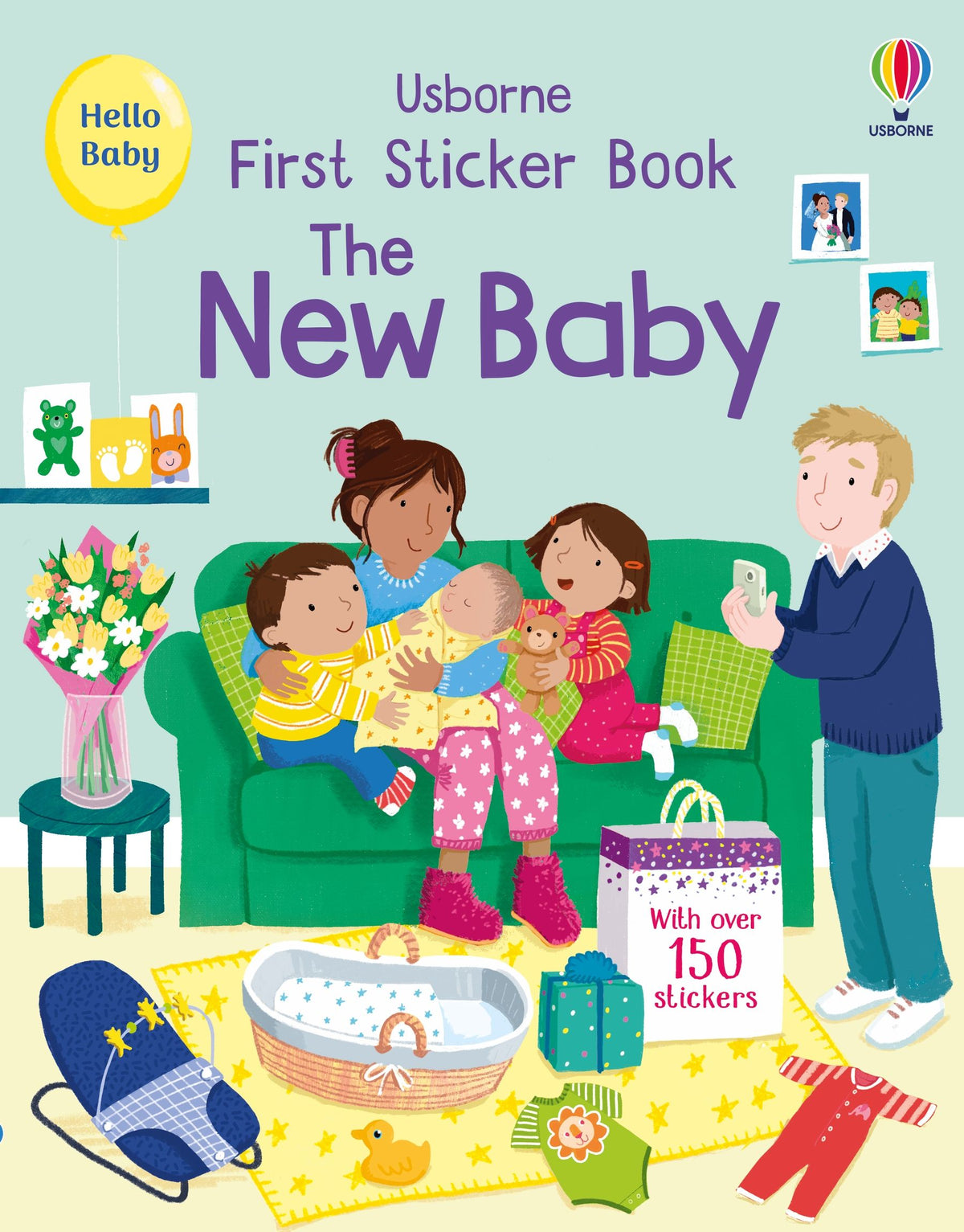 First Sticker Book the New Baby — Usborne book cover