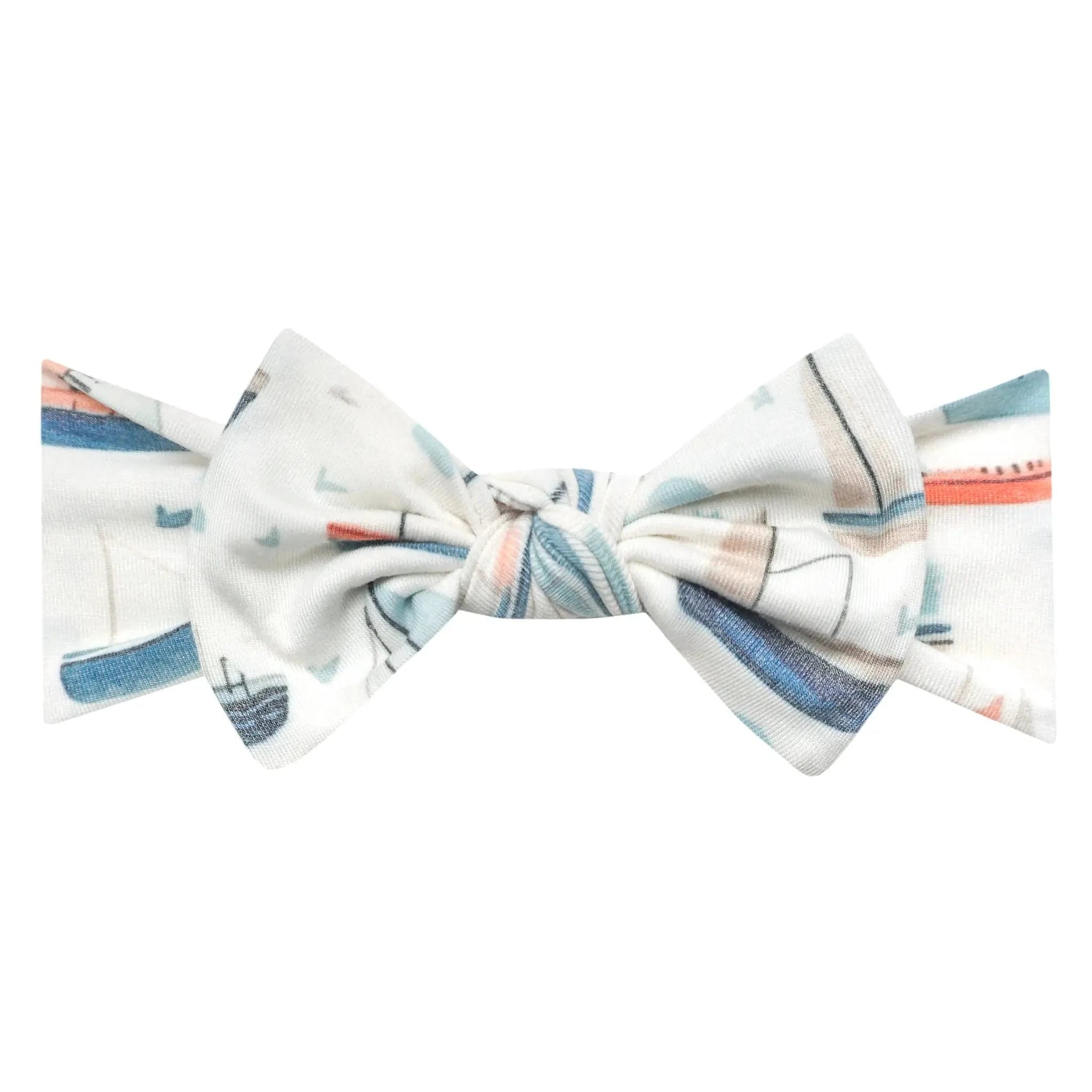 Fischer Knit Headband Bow Copper Pearl Lil Tulips