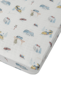 Fitted Crib Sheet - All Aboard LouLou Lollipop Lil Tulips