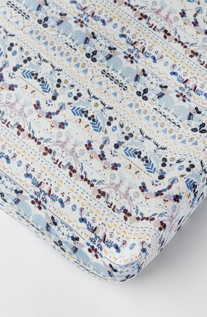 Fitted Crib Sheet - Fair Isle LouLou Lollipop Lil Tulips