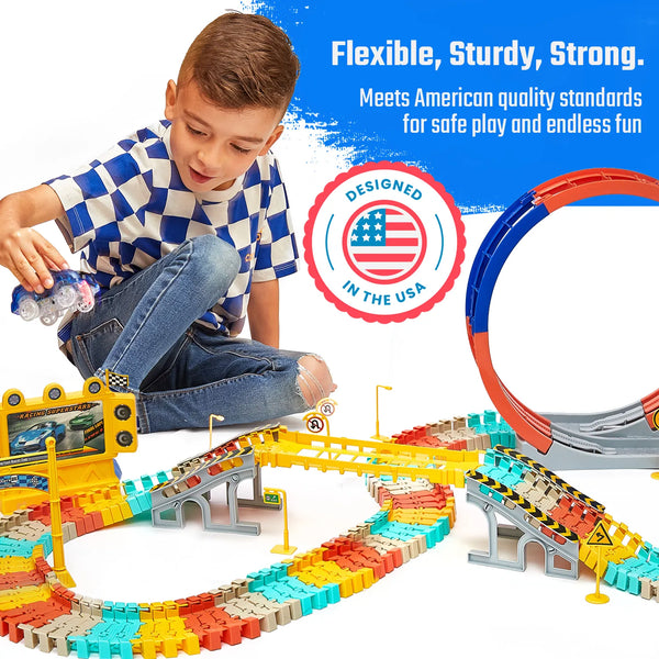 Flashtrack Glow in the Dark Racing & Building Track Set JitteryGit Lil Tulips