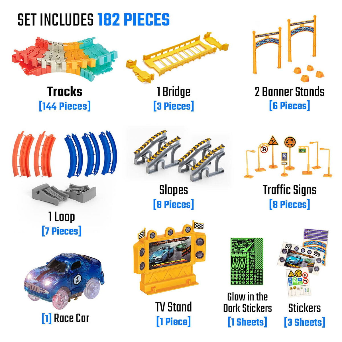 Flashtrack Glow in the Dark Racing & Building Track Set JitteryGit Lil Tulips