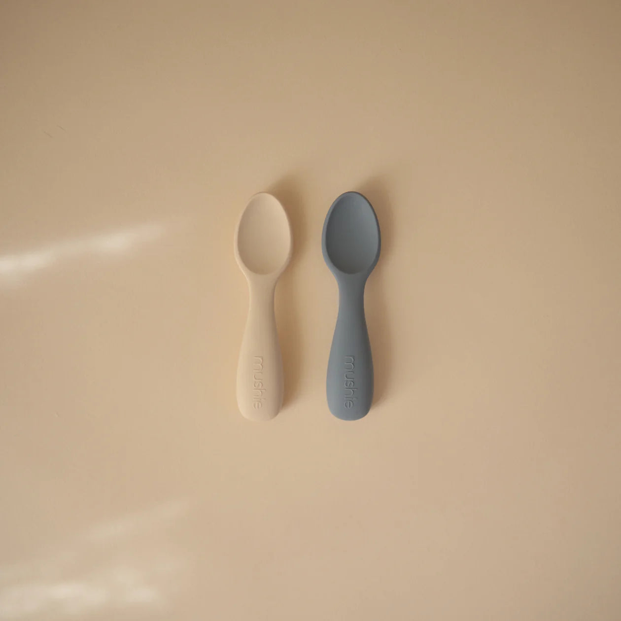 Silicone Toddler Starter Spoons Blush/Shifting Sand 2-Pack